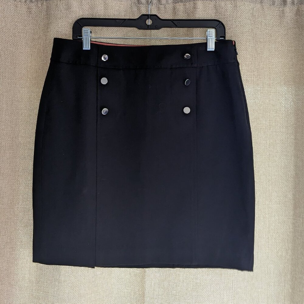 Banana Republic NWT Black Sailor Nautical Sloan Stretch Pencil Skirt, Size 12